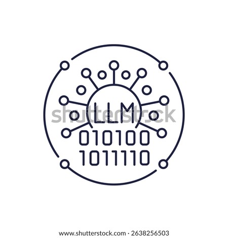 LLM icon in line design, Large Language Model