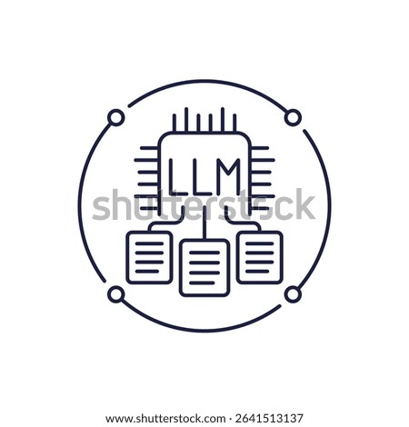 LLM line icon, Large Language Model