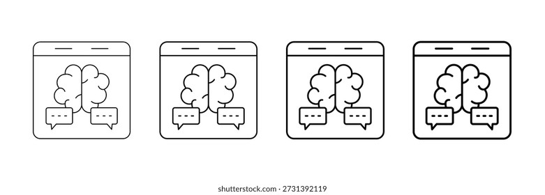 Llm Prompting Icons Vector Set In Different Stroke Line Style