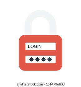 llock glyph flat vector icon