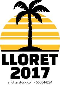 Lloret 2017 with sun and palm