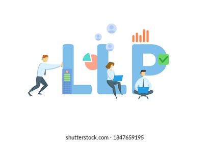 LLP, Limited Liability Partnership. Concept With Keywords, People And Icons. Flat Vector Illustration. Isolated On White Background.