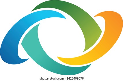 llustration of the atom. Chemistry Logo