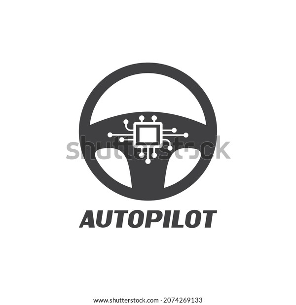 llustration of autopilot, transportation technology,\
vector art.