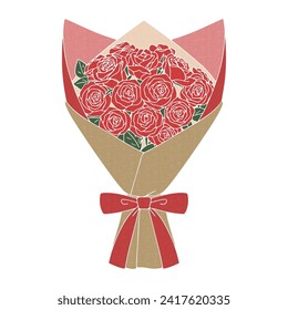 llustration of a bouquet of red roses vector