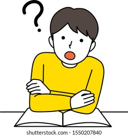 llustration of a boy who has doubts