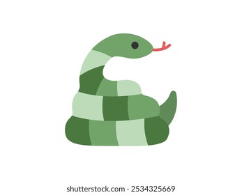 
llustration of a coiled  snake.