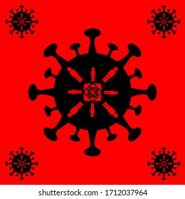 llustration of corona virus outbreak with red background. Vector illustration.