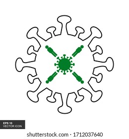 llustration of corona virus outbreak with white background. Vector illustration.