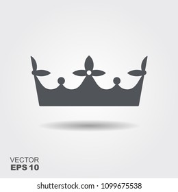llustration of a crown in flat design style. Vector icon