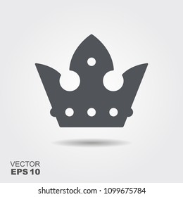 llustration of a crown in flat design style. Vector icon