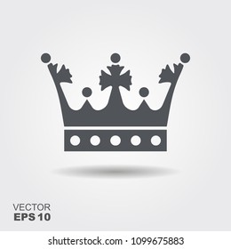 llustration of a crown in flat design style. Vector icon