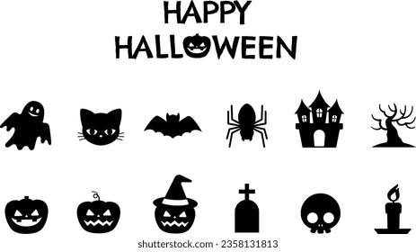 llustration for decorating a Halloween event. Illustrations of ghosts and jack-o'-lanterns will make your event cute and exciting.
