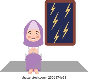 Ilustración de una chica temerosa de Lightning.eps