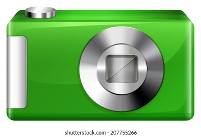 llustration of a green digicam on a white background