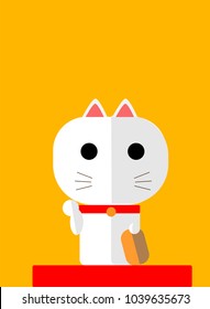 llustration of Japanese beckoning cat. vector cat.