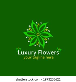 llustration of leaves coiled like a flower logo design 