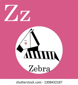 llustration letter for children from A to Z. The alphabet of animals. Cute illustrations of wildlife animals, savanna. Abc logo icon - vector graphic