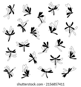 Kollektion von Bildmaterial mit einfacher Libelle,