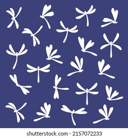 llustration material collection of simple dragonfly,
