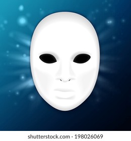 llustration of realistic carnival or theater mask on abstract background - vector