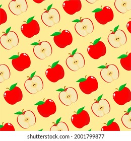 llustration of red apple pattern. Simple apple vector illustration for icon, logo, clothing, kids book or application or website element, science for children, toy design, educational media