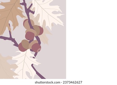 llustration of a red oak acorn, Vector illustration