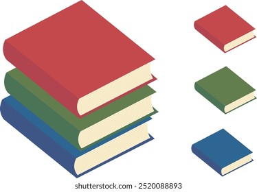 llustration of stacked colorful books