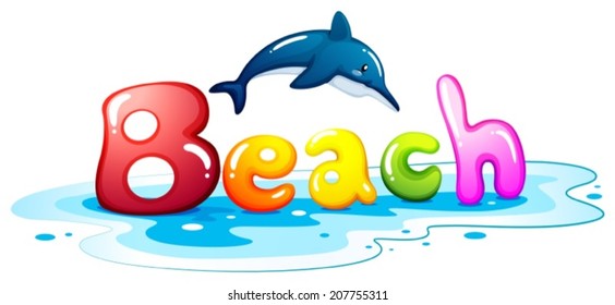 llustration of a summer escapade at the beach on a white background