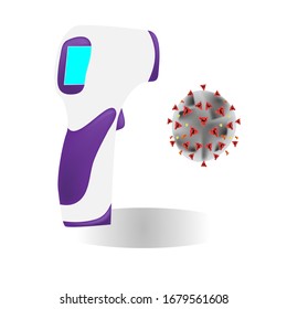 llustration test detected for Common Viruses, corona , mers. Wuhan virus disease . Corona Virus Cell Vector Illustration. Good for template background, banner, poster, etc.
