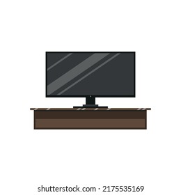 llustration of a TV set on a pedestal.