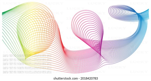llustration Vector colored lines with Lucky letter for apply to watermark product and Text sample on forground for promote product background,EPS 10.