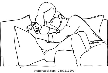 llustration vector of A couple in love. In the painting inspired by one of the scenes from a famous Korean drama.