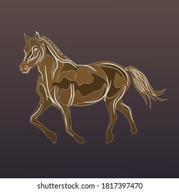 llustration vector graphic of horse vector. Perfect for the design of t-shirts, logos, stickers, benner, etc.