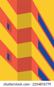 llustration vector graphic of minimalist abstract architecture perfect for posters, pamphlets, wall hangings, decorations, designs, wallpapers, backgrounds, and cards