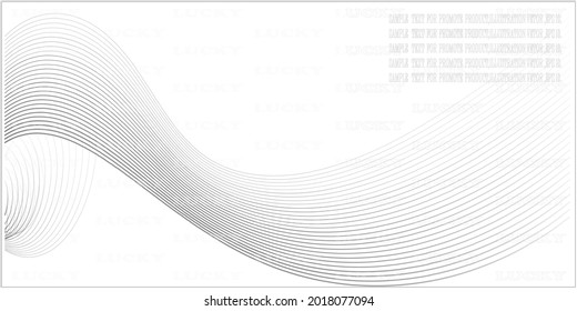 llustration Vector Gray color lines with Lucky letter for apply to watermark product and Text sample on forground for promote product background,EPS 10.
