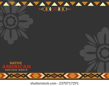 llustration vector for Native American Heritage Month. copy space area with traditional pattern. suitable to place on content with that theme. banner, card, etc