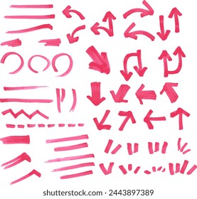 llustration of a vibrant red arrow drawn with a bold marker-style touch, vectorized.