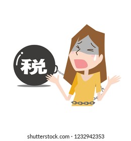 llustration of women suffering with tax