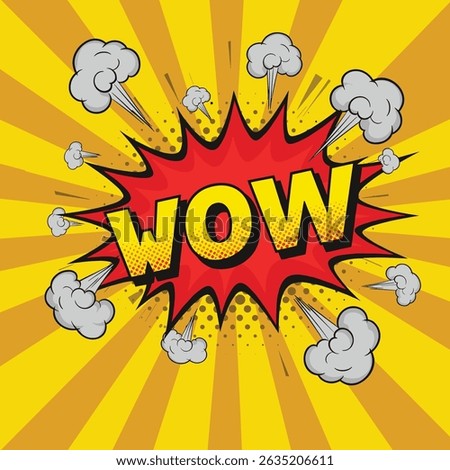 llustration of Wow Big Sale 50% Off banner template design, Editable text effect - wow comic Cartoon template style premium vector