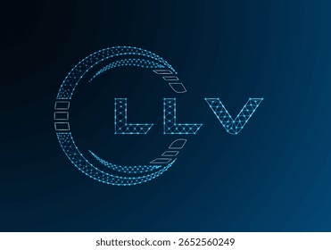 Projeto vetorial de logotipo de letra baixa do LLV. Projeto de logotipo inferior poli LLV. Logotipo poli baixo.