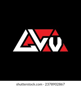 LV Dreieck Buchstaben Logo Design mit Dreieck Form. LV Dreieck Logo Design Monogramm. LLV Dreieck Vektor Logo Vorlage mit roter Farbe. LLV dreieckiges Logo Einfach, elegant und luxuriös.