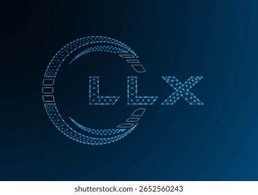 LLX low poly letter logo vector design. LLX lower poly logo design. Low poly logo.