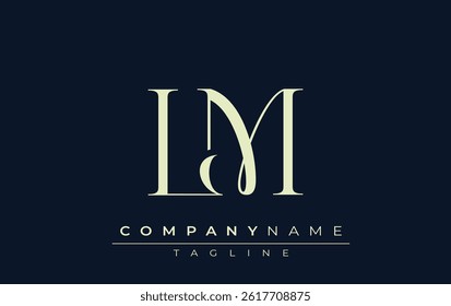 LM abstract Logo. Elegantly Designed Minimalist Monogram Logo with Stylish Lettering. Sophisticated and sleek minimalist monogram showcasing unique lettering design.