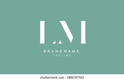 LM Alphabet initial Letter Monogram Icon Logo vector illustration