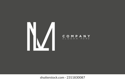 LM Alphabet letters Initials Monogram logo ML, L and M