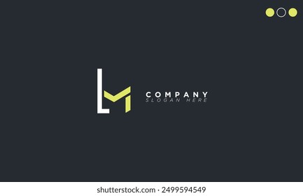  Letras del alfabeto LM Iniciales Logotipo del monograma ML, L y M