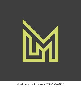 LM alphabet logo that combines 2 letters into one logo or symbol that is unique and original. consists of letters L and M. editable and easy to custom