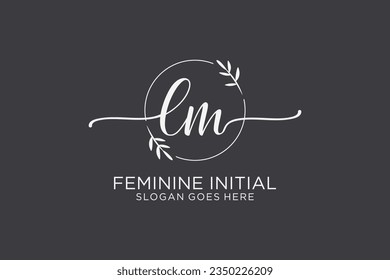 LM beauty monogram and elegant logo design handwriting logo of initial signature, wedding, fashion, floral and botanical with creative template.