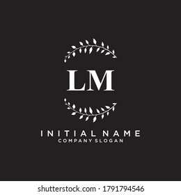 LM Beauty vector initial logo, handwriting logo of initial signature, wedding, fashion, jewerly, boutique, floral and botanical with creative template for any company or business.